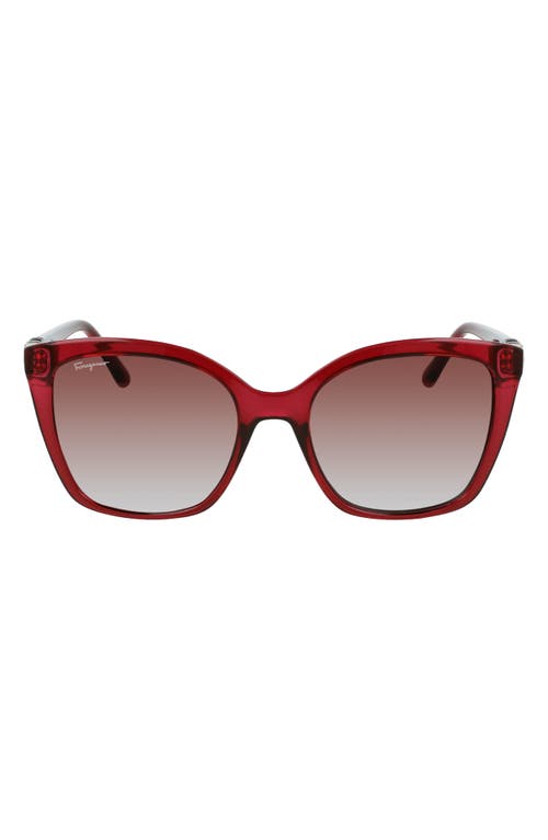 FERRAGAMO Gancini 54mm Rectangular Sunglasses in Crystal Wine at Nordstrom