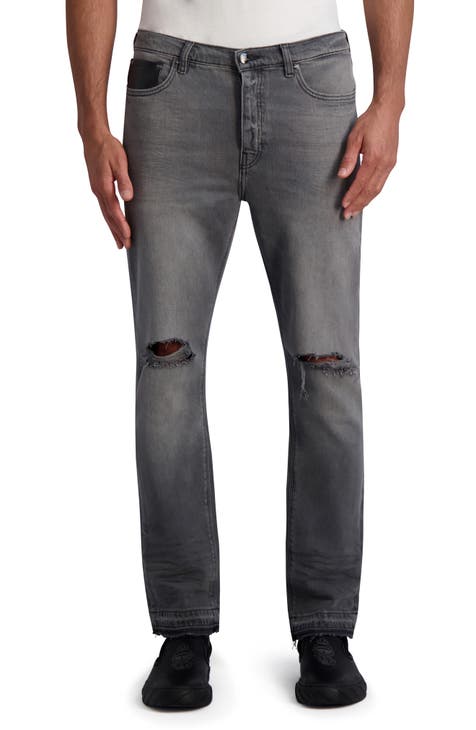 Distressed Released Hem Relaxed Fit Jeans