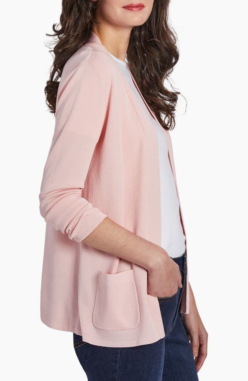 Jones New York Womens Sutton Ribbed Scoop Neck Tank Top Long Sleeve Side Vent Cardigan In Rose
