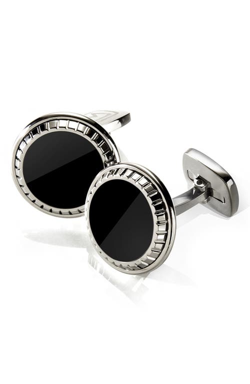 Shop M Clip M-clip® Enamel Cuff Links In Stainless Steel/black