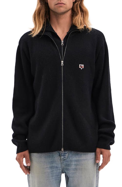 Vayder Pisoni Double Zip Merino Wool & Cashmere Cardigan In Black