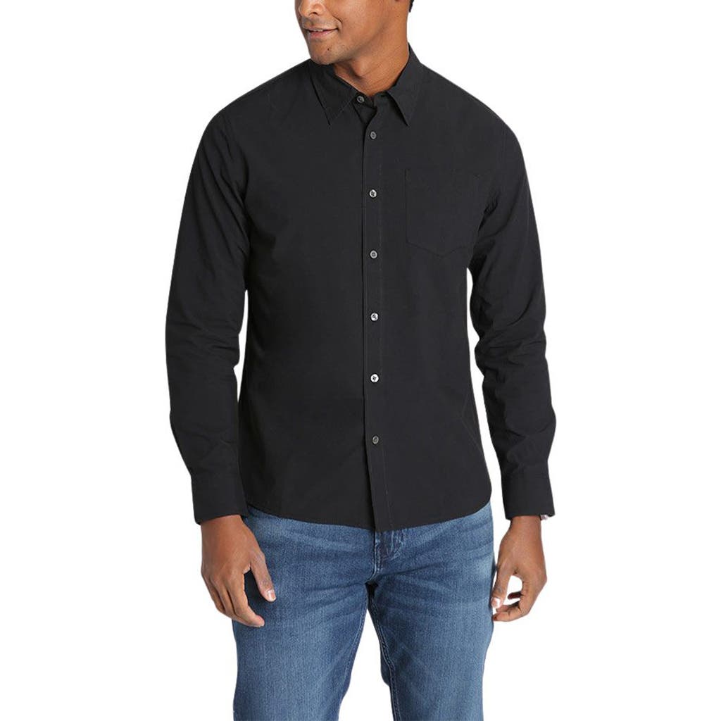 Jachs Paper Touch Classic Fit Button-up Shirt In Black