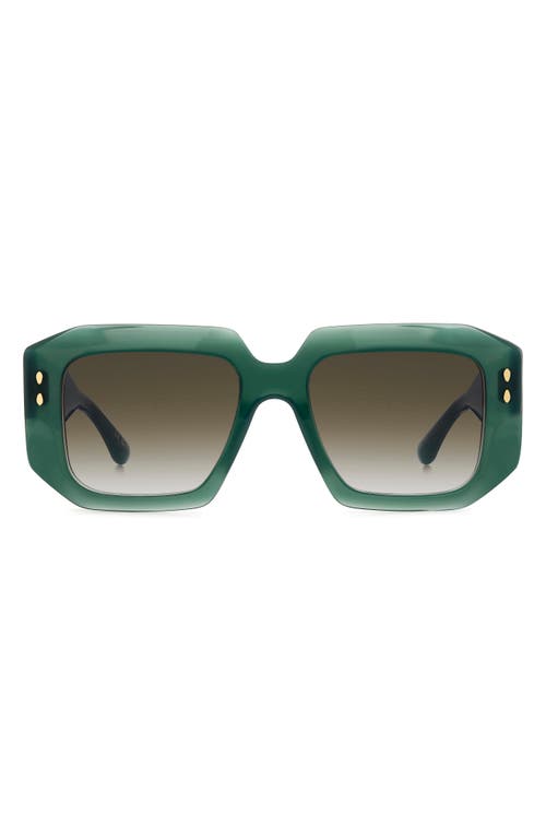Isabel Marant 53mm Gradient Square Sunglasses In Green/green Shaded