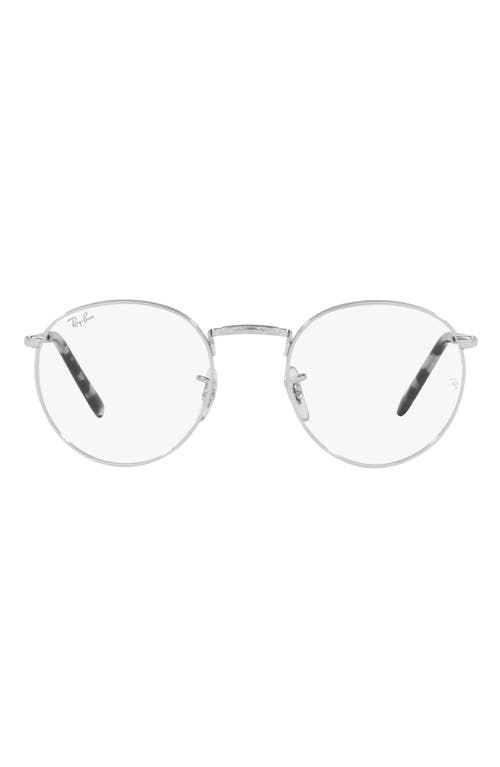 Ray-Ban New Round 50mm Phantos Optical Glasses in Silver at Nordstrom