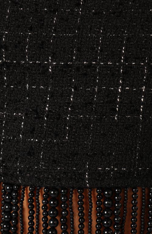 Petal And Pup Petal & Pup Milana Tweed Bead Fringe Sleeveless Top In Black