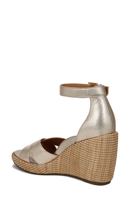 Vionic Marina Ankle Strap Wedge Sandal In Gold