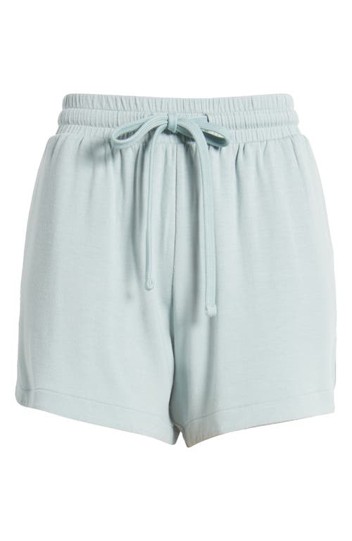 Shop Open Edit Curved Hem Pajama Shorts In Teal Pond