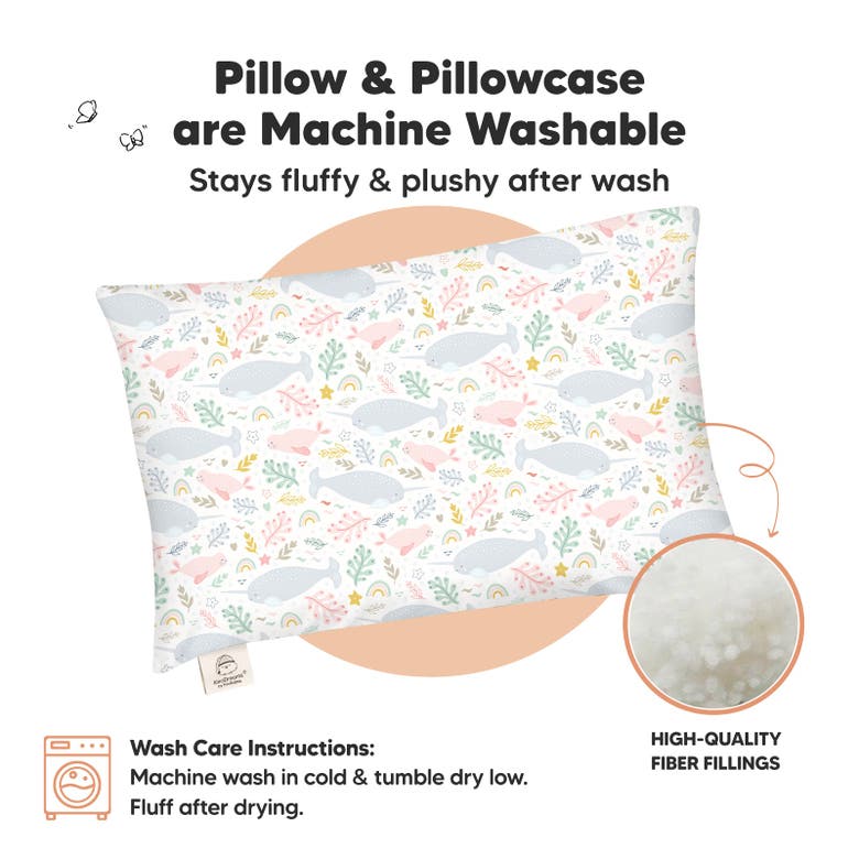 Shop Keababies Toddler Pillow With Pillowcase In Narwhal