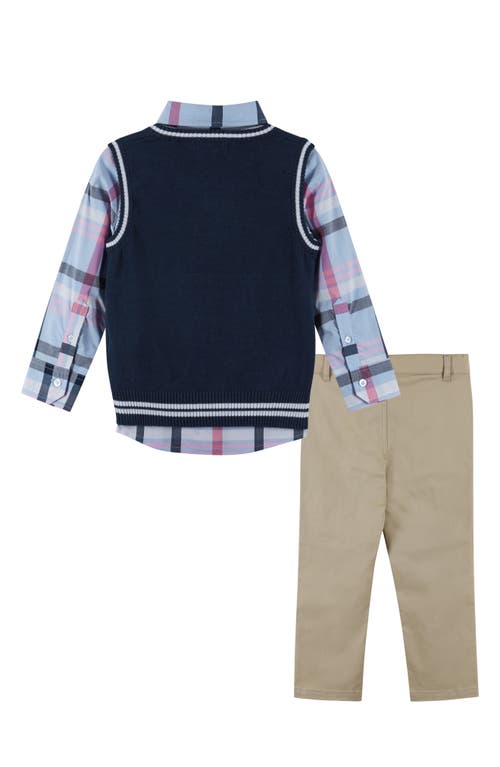Shop Andy & Evan Gingham Shirt, Vest, Pants & Bowtie Set In Light Blue/navy