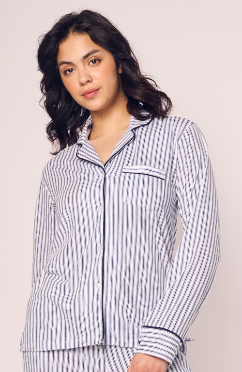 PETITE PLUME PETITE PLUME FRENCH TICKING STRIPE COTTON PAJAMAS