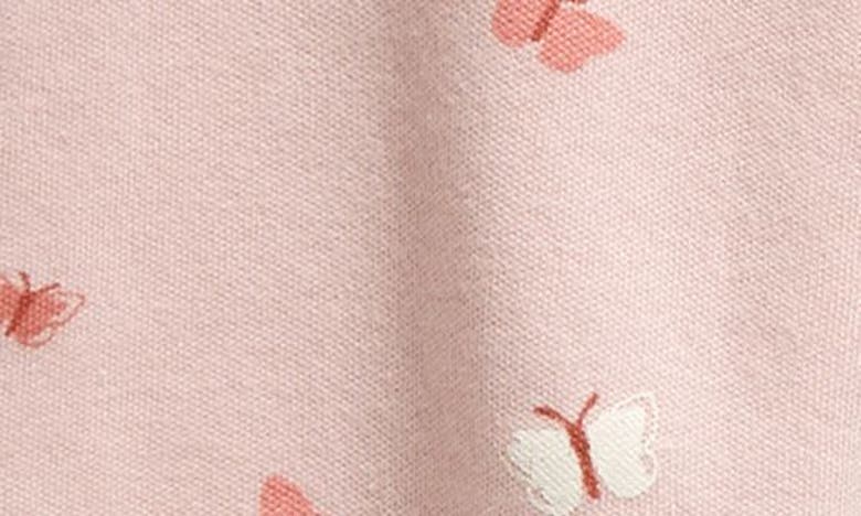Shop Nordstrom Print Cotton Footie In Pink Lotus Butterflies