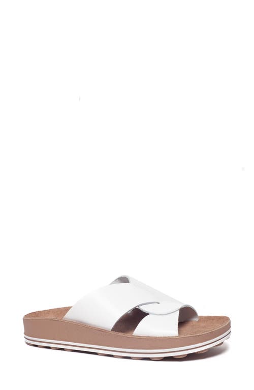Minty Platform Slide Sandal in White