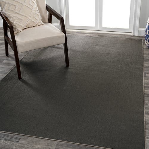 Jonathan Y Twyla Classic Solid Low-pile Machine-washable Area Rug In Dark Gray