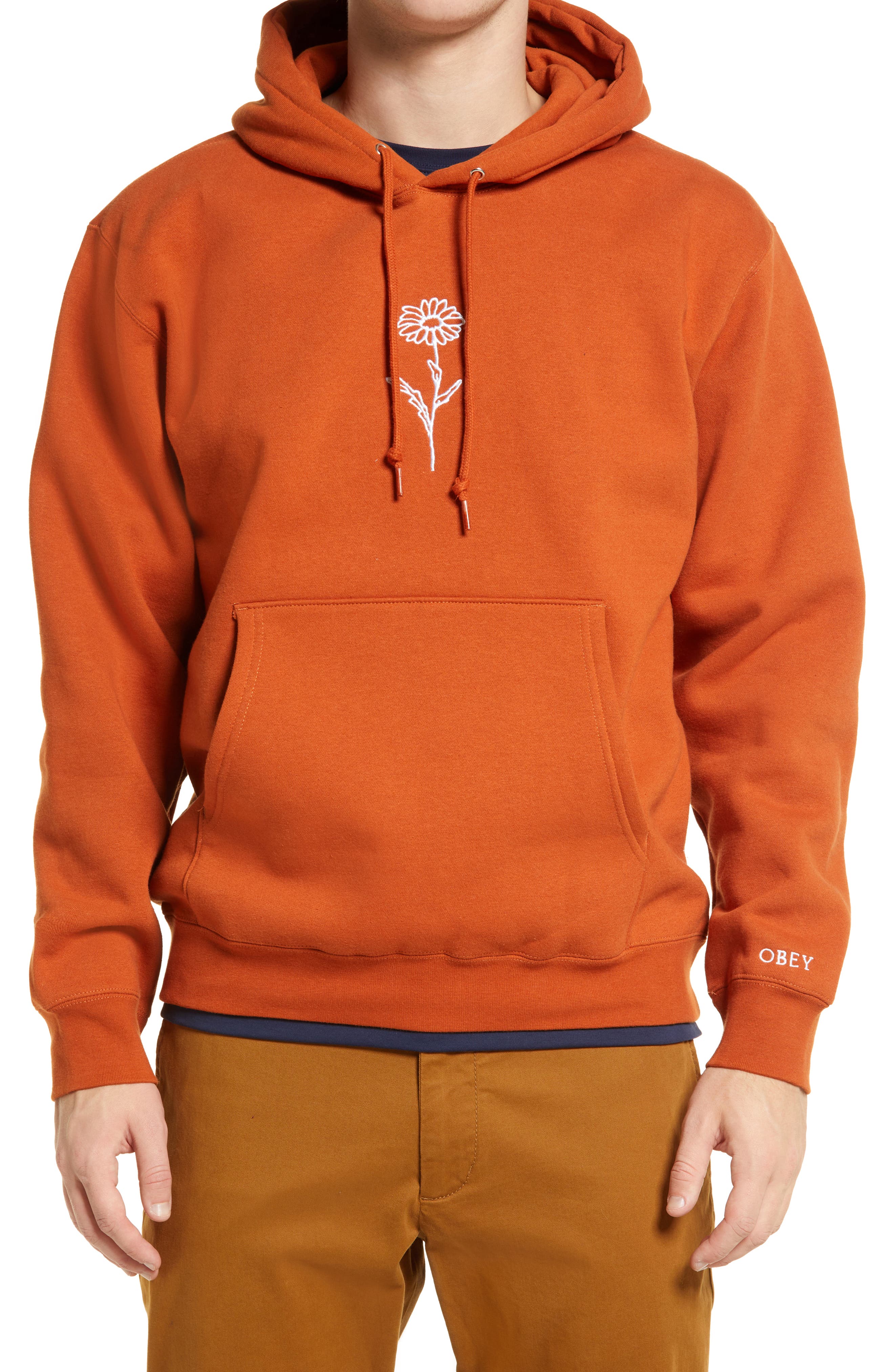 mens orange hooded sweatshirt