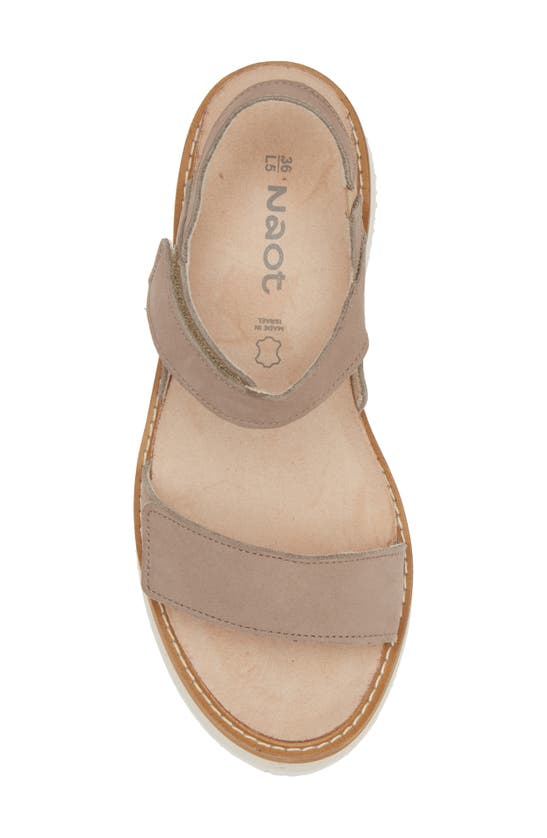 Shop Naot Meringue Wedge Sandal In Stone Nubuck