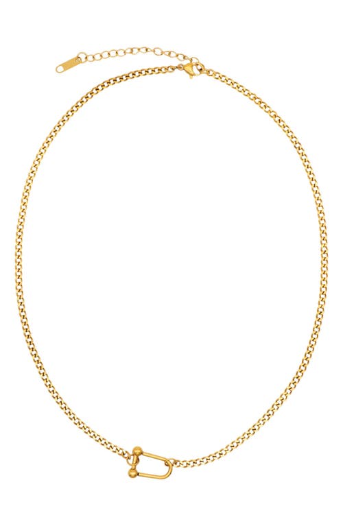 Petit Moments Piercing Bar Curb Chain Necklace In Gold