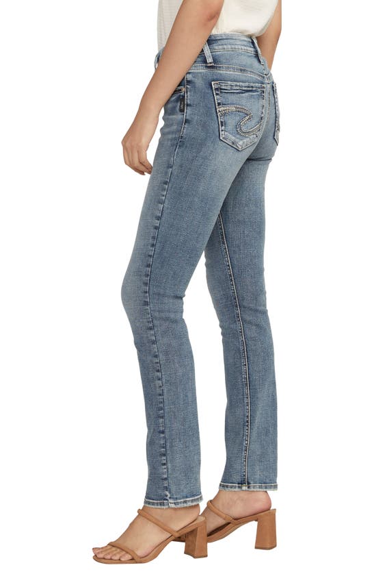 Shop Silver Jeans Co. Elyse Mid Rise Straight Leg Jeans In Indigo