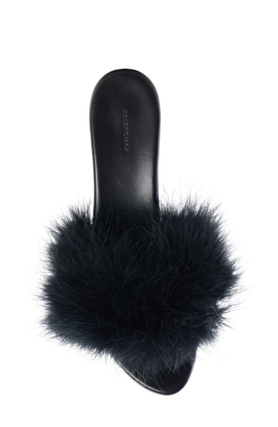 Shop Balenciaga Boudoir Feather Slide Sandal In Black