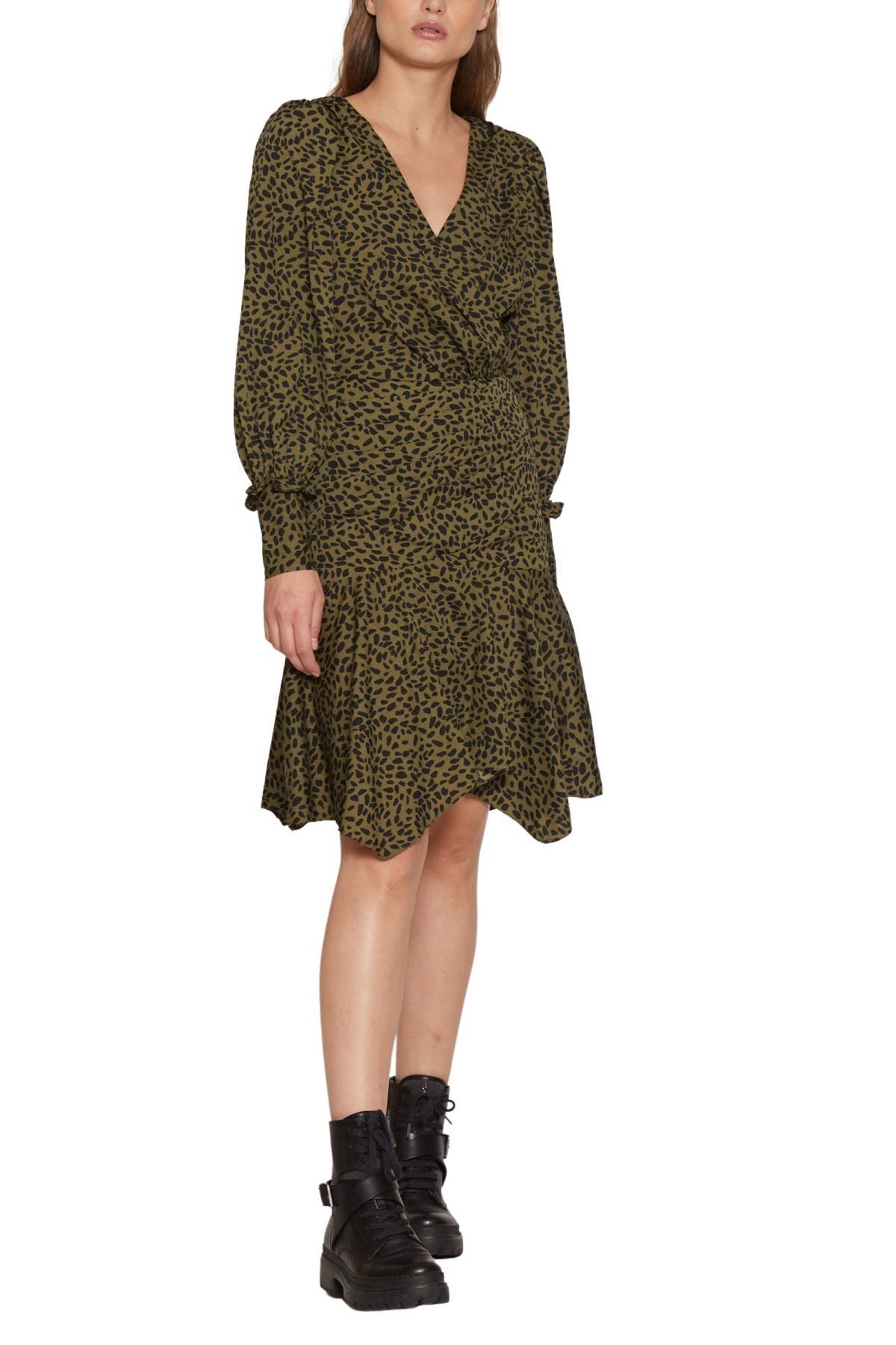 wrap flounce dress