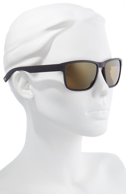 Shop Hurley Ogs 57mm Polarized Square Sunglasses In Matte Black/brown Base