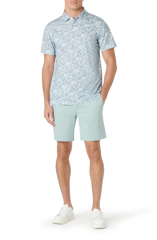 Shop Bugatchi Victor Ooohcotton® Leaf Print Polo In Mint