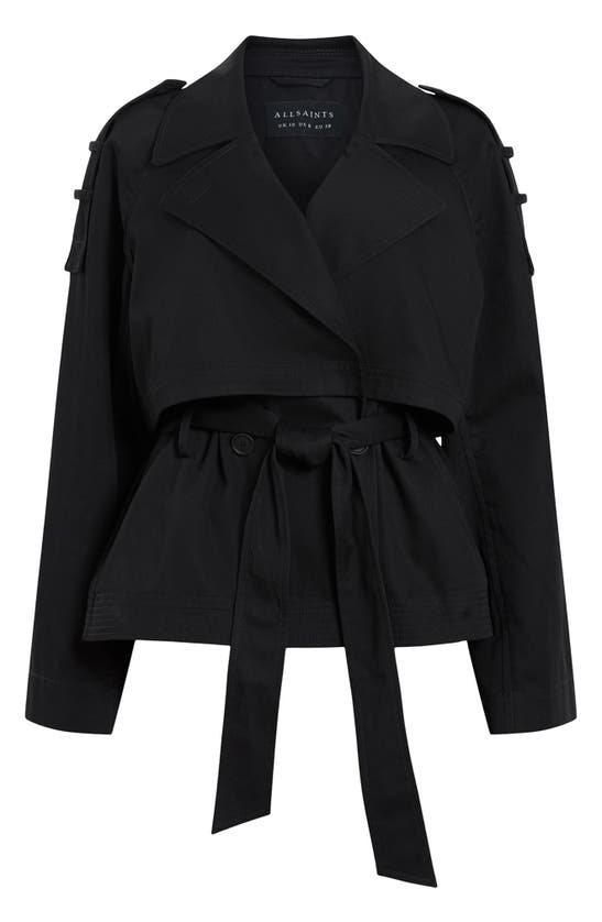 Shop Allsaints Beckette Short Trench Coat In Black