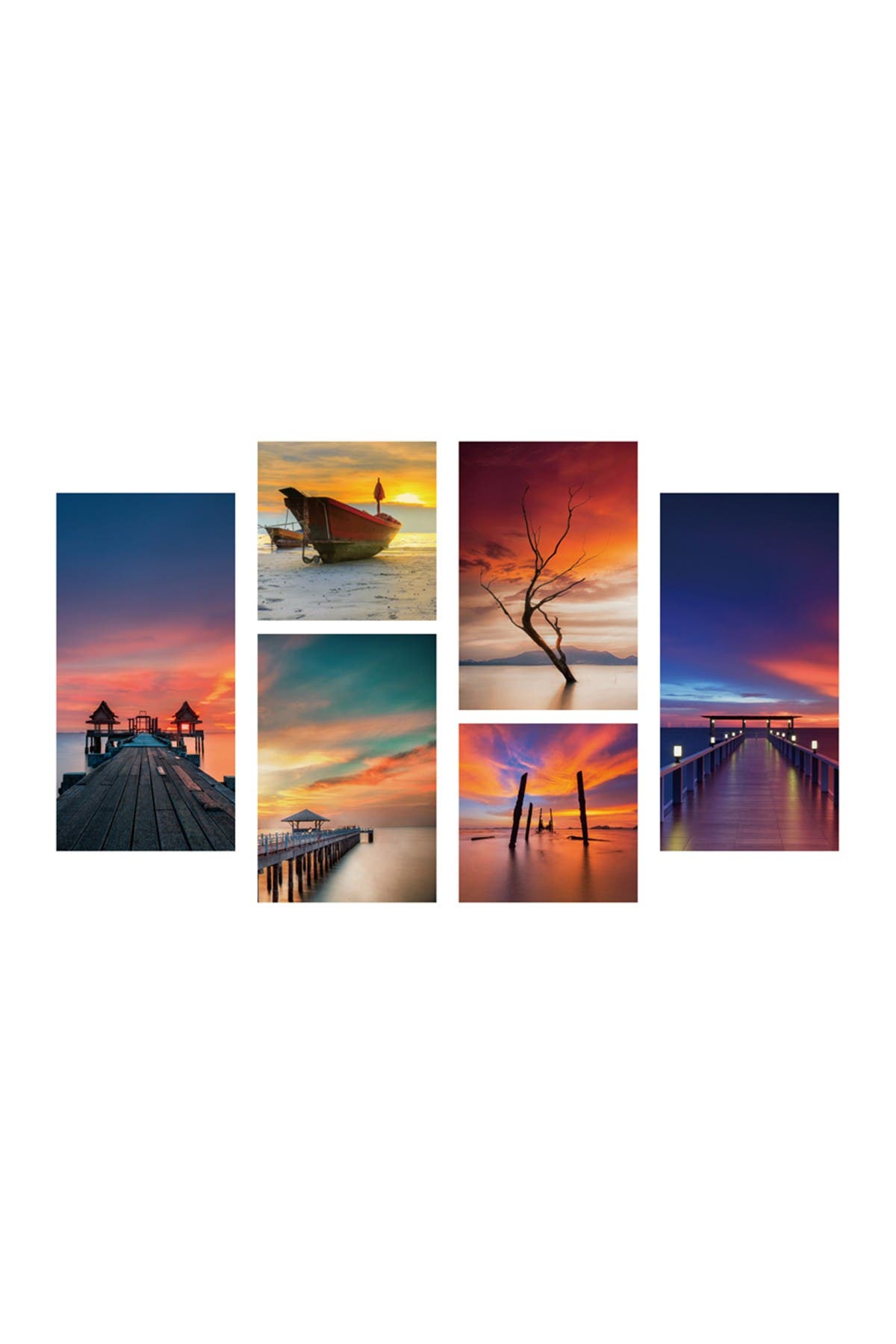Chic Home Bedding Ocean View 6-piece Wall Art In Open Miscellaneous