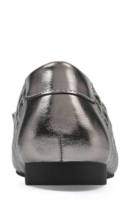 Cliffs By White Mountain Bocah Cap Toe Ballet Flat In Pewter Metallic Smooth