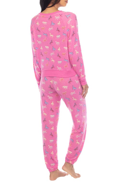 Shop Honeydew Intimates Honeydew Star Seeker Brushed Jersey Pajamas In Rhubarb Horses