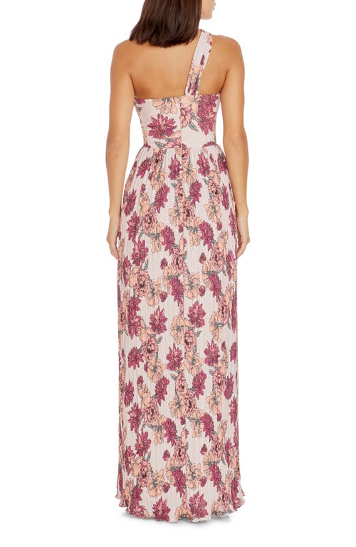 DRESS THE POPULATION DRESS THE POPULATION IDALIA FLORAL ONE-SHOULDER GOWN