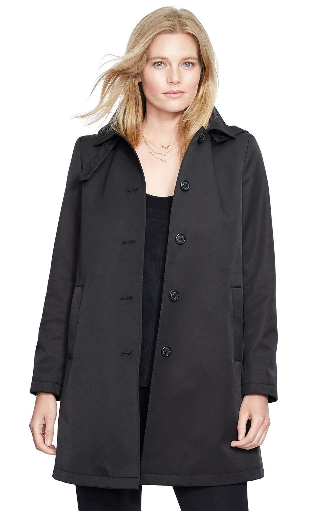 Lauren Ralph Lauren ALine Coat with Detachable Hood (Plus Size
