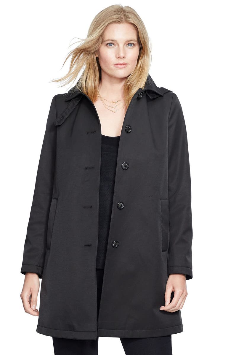Lauren Ralph Lauren A-Line Coat with Detachable Hood (Plus Size ...