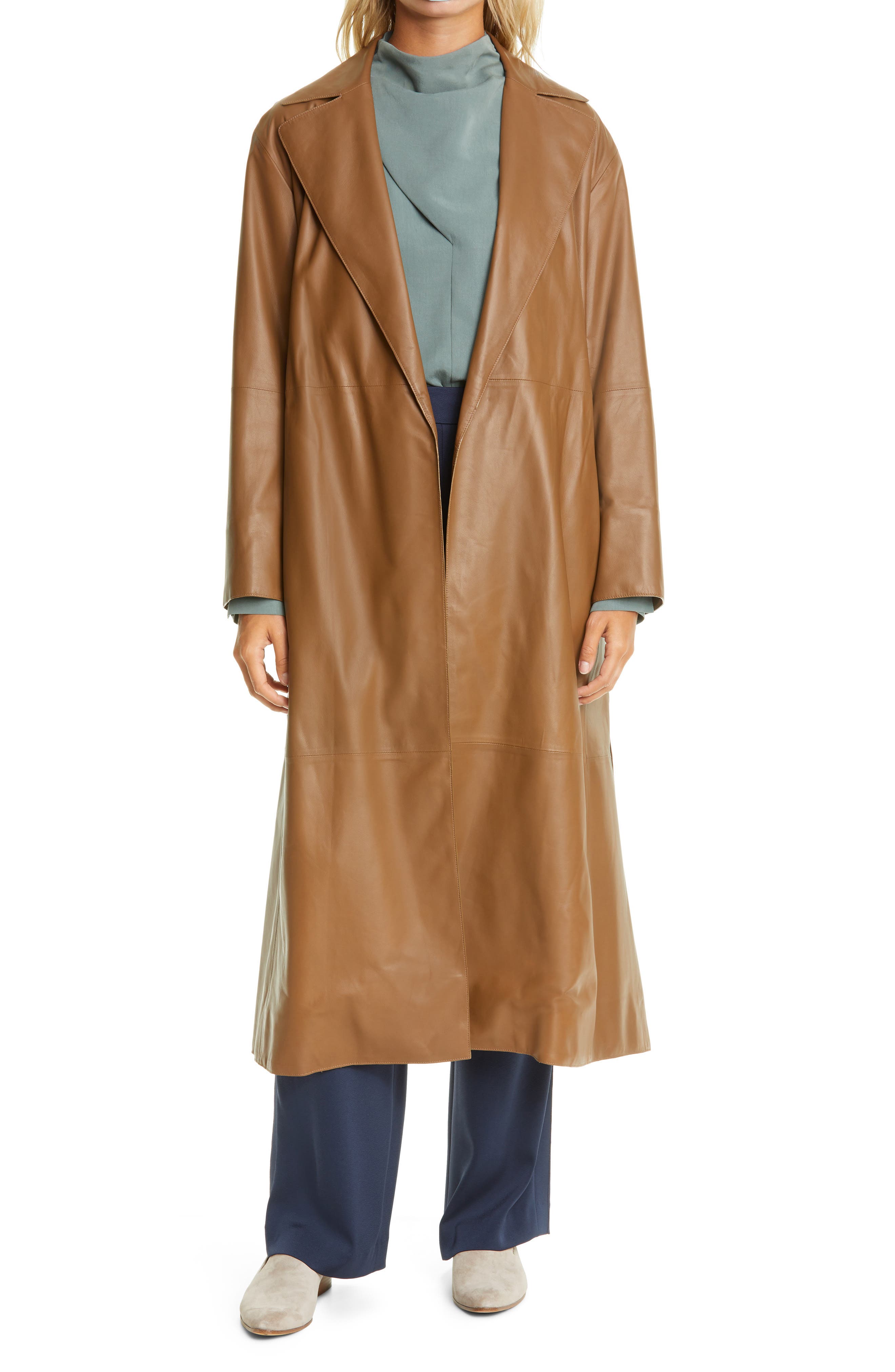 leather wrap coat