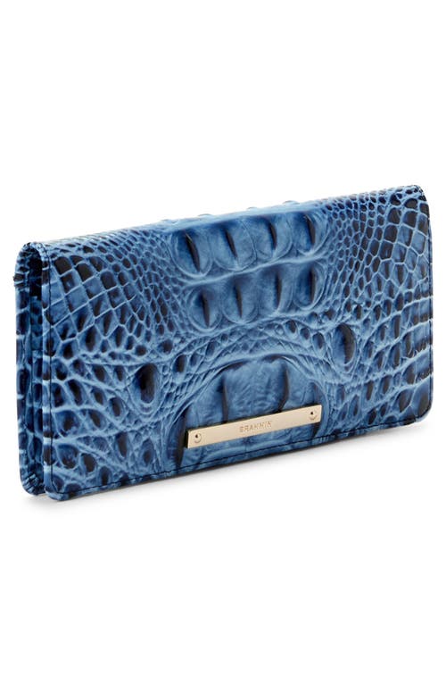 Shop Brahmin 'ady' Croc Embossed Continental Wallet In Blue Serenade