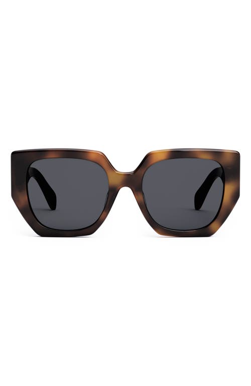 Celine Triomphe 55mm Butterfly Sunglasses In Blonde Havana/smoke
