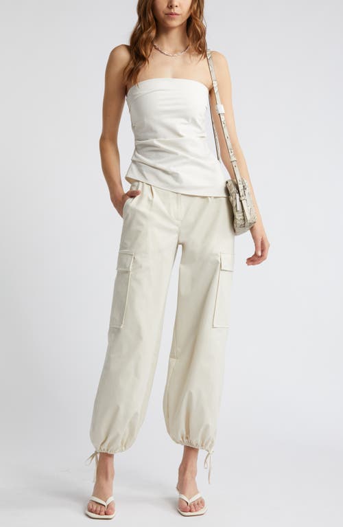 Shop Open Edit Twill Cargo Pants In Ivory Dove