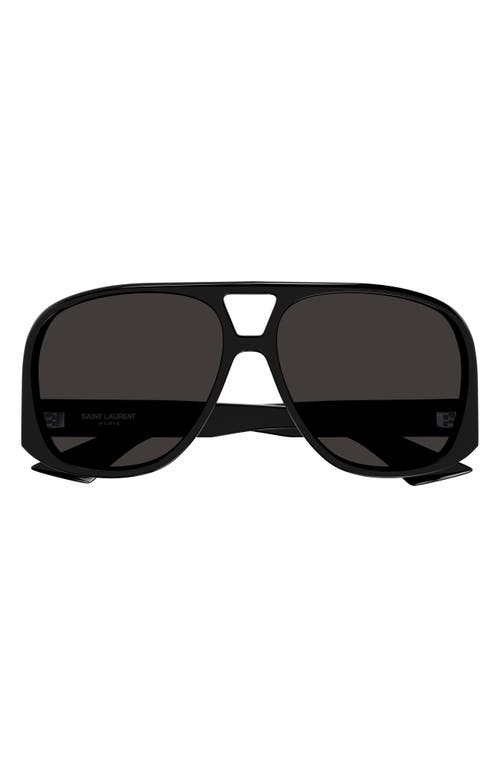Saint Laurent Solace 59mm Navigator Sunglasses in Black at Nordstrom
