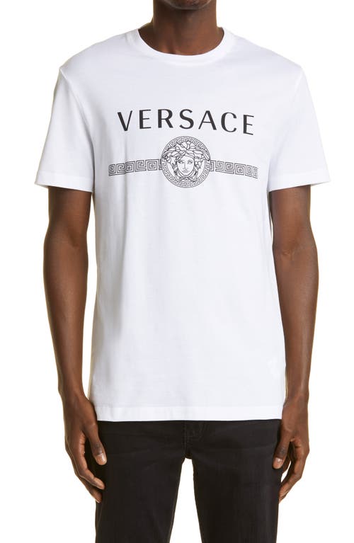 Versace Medusa Logo Cotton Tee in Optical White at Nordstrom, Size X-Large