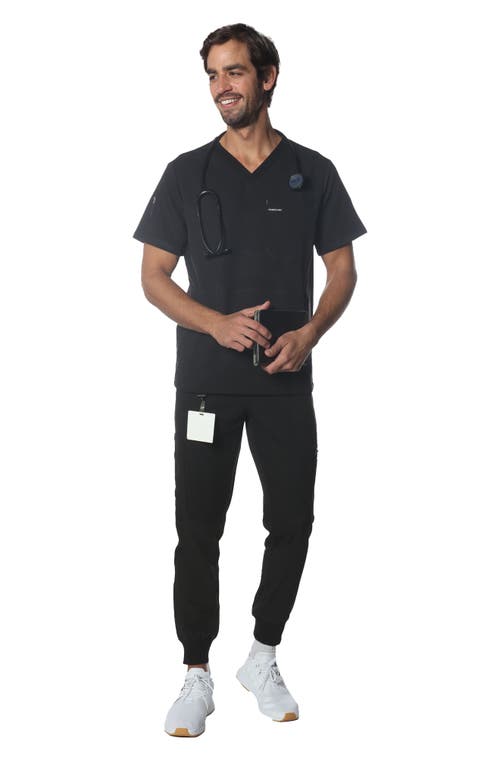 Members Only Manchester 3-pocket Scrub Top In Black