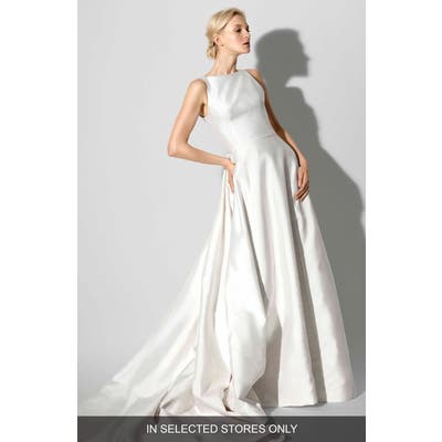 Carolina Herrera Francesca Bateau Neck A-Line Gown