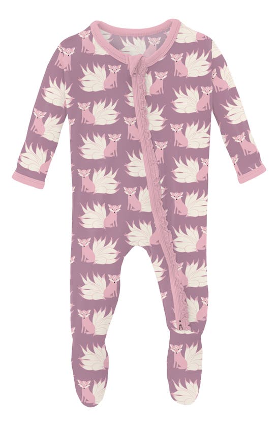 Shop Kickee Pants Ruffle Footie Pajamas In Pegasus Kitsune