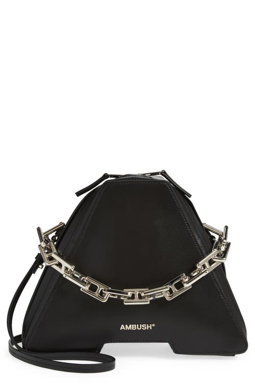 Ambush Tri Calfskin Crossbody Bag in Black Silver