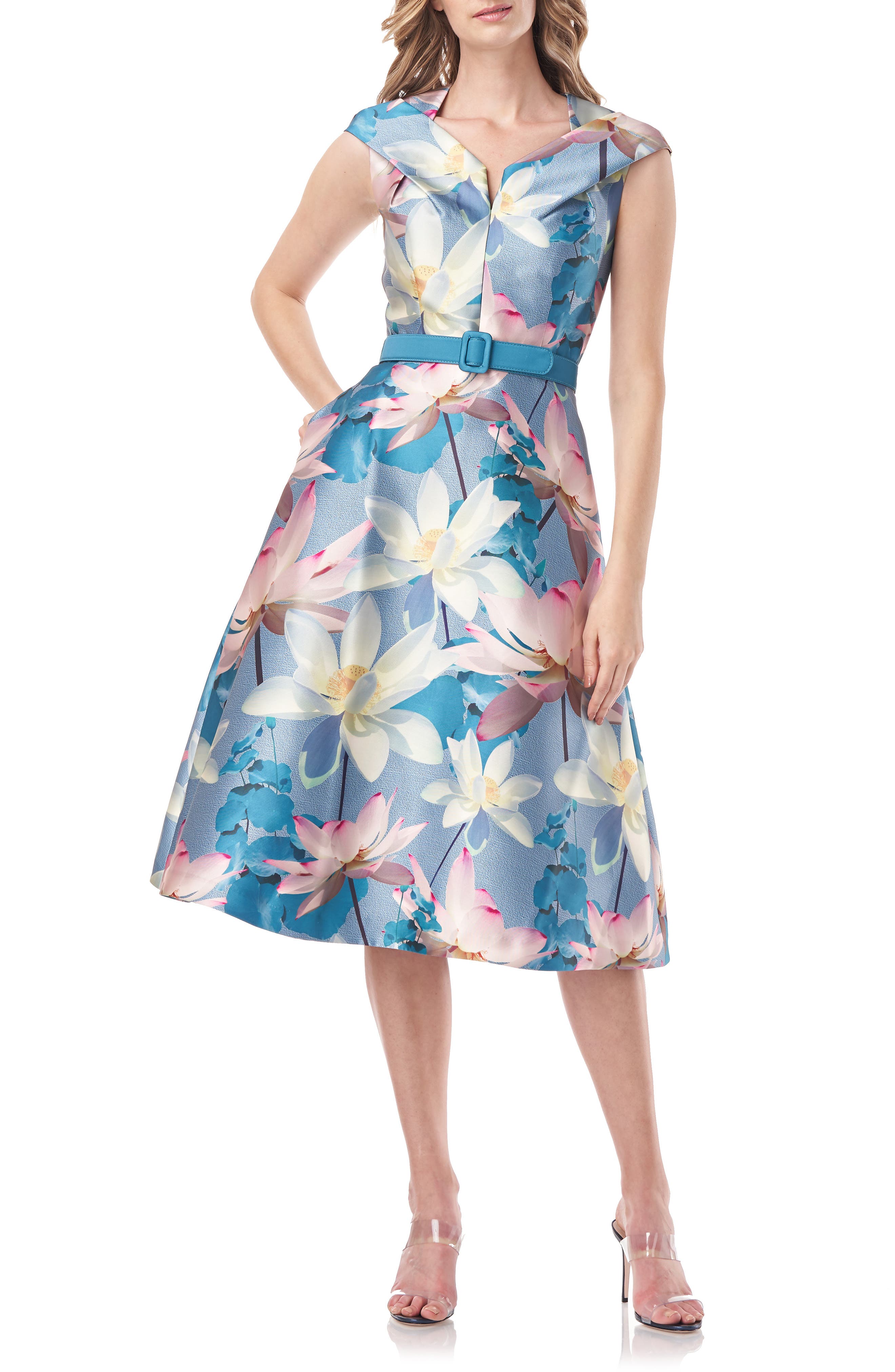 kay unger floral gown