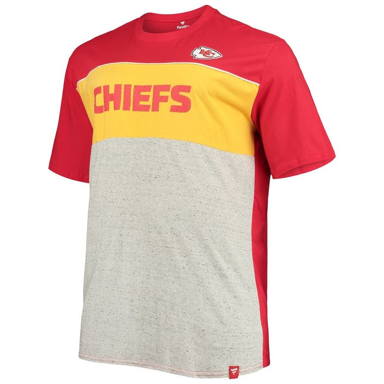 Fanatics Branded Red/heathered Grey Kansas City Chiefs Big & Tall Colour  Block T-shirt