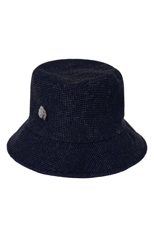 Crystal Denim Bucket Hat in Washed Black