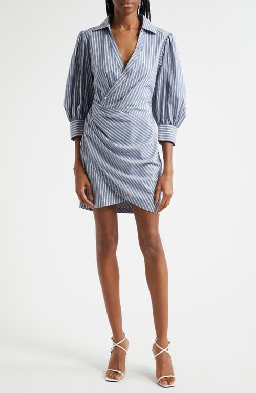 Shop Cinq À Sept Sabrina Stripe Dress In Astro Blue Multi