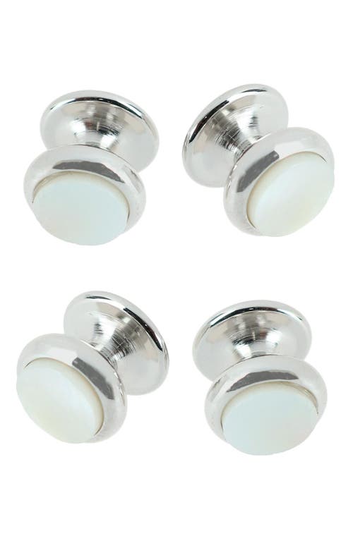 Trafalgar Sutton Mother-of-pearl Stud Set In Silver