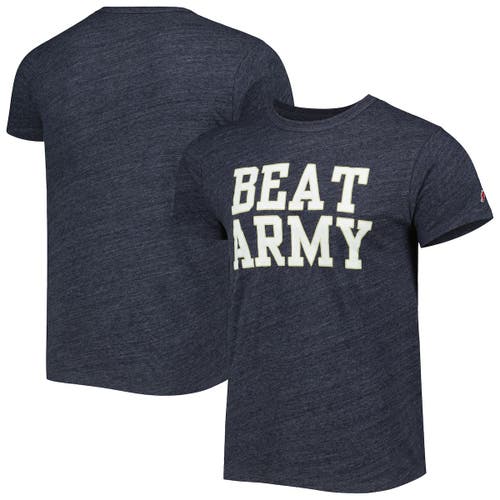 Men's League Collegiate Wear Heather Navy Navy Midshipmen Local Victory Falls Tri-Blend T-Shirt