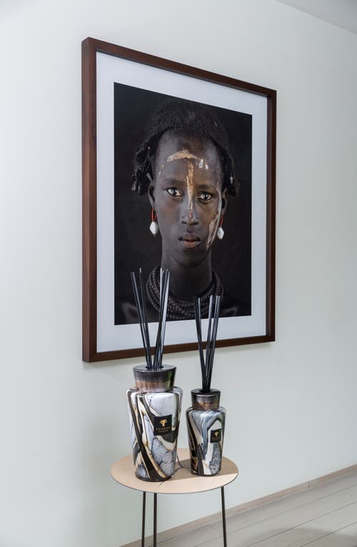 Baobab Collection Totem Stones Marble Large Luxury Fragrance Diffuser In Black/beige/white