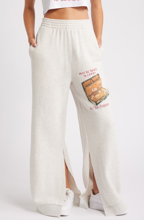 Shop Boys Lie All That Baggage Terry Sweatpants In Heather Ash Grey